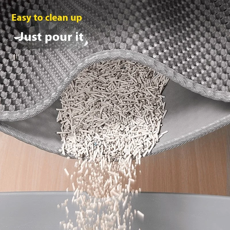Extra Large Waterproof Cat Litter Mat, Double Layer Honeycomb EVA Litter Trapping Mat, Non-Slip Washable Floor Protector