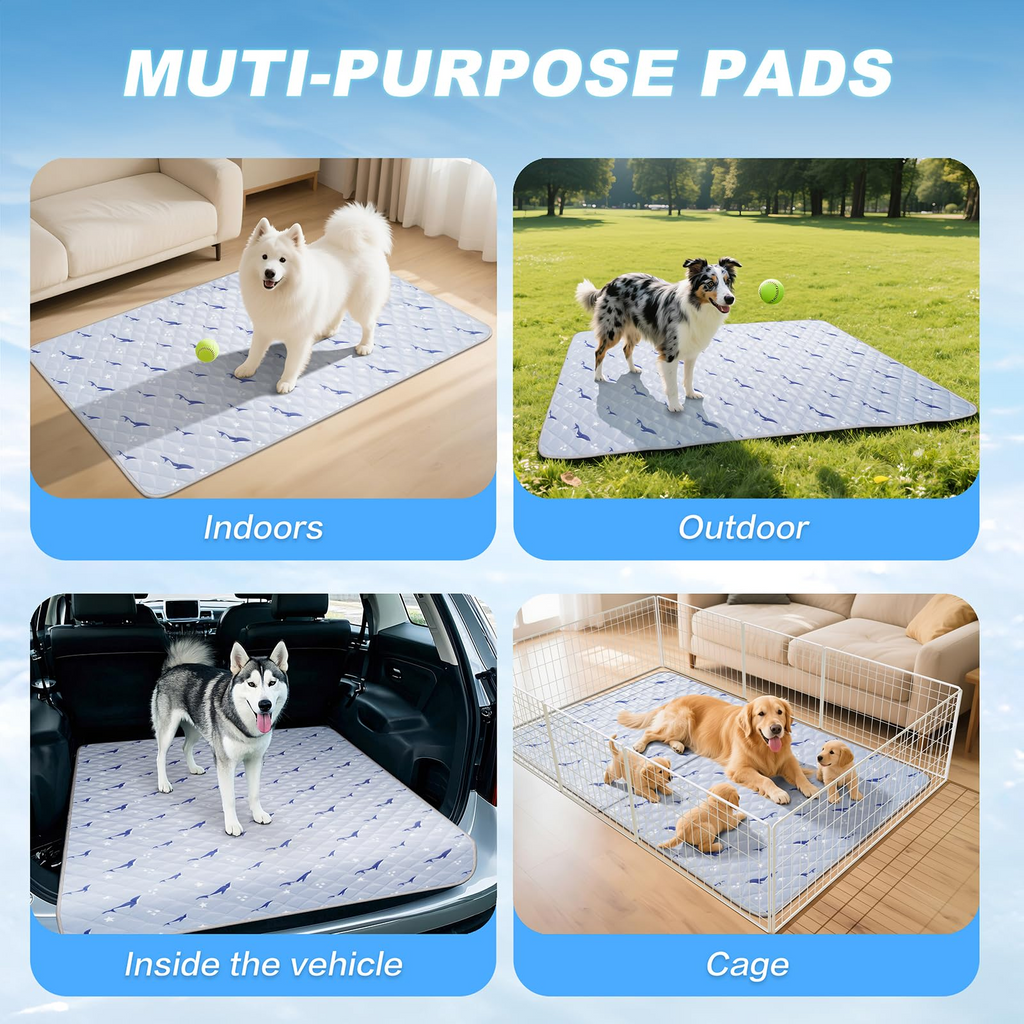Dog Cooling Mat 21" x 27" – Breathable Gel-Free Cooling Pad with Non-Slip Base, Washable Portable Pet Mat for Dogs & Cats