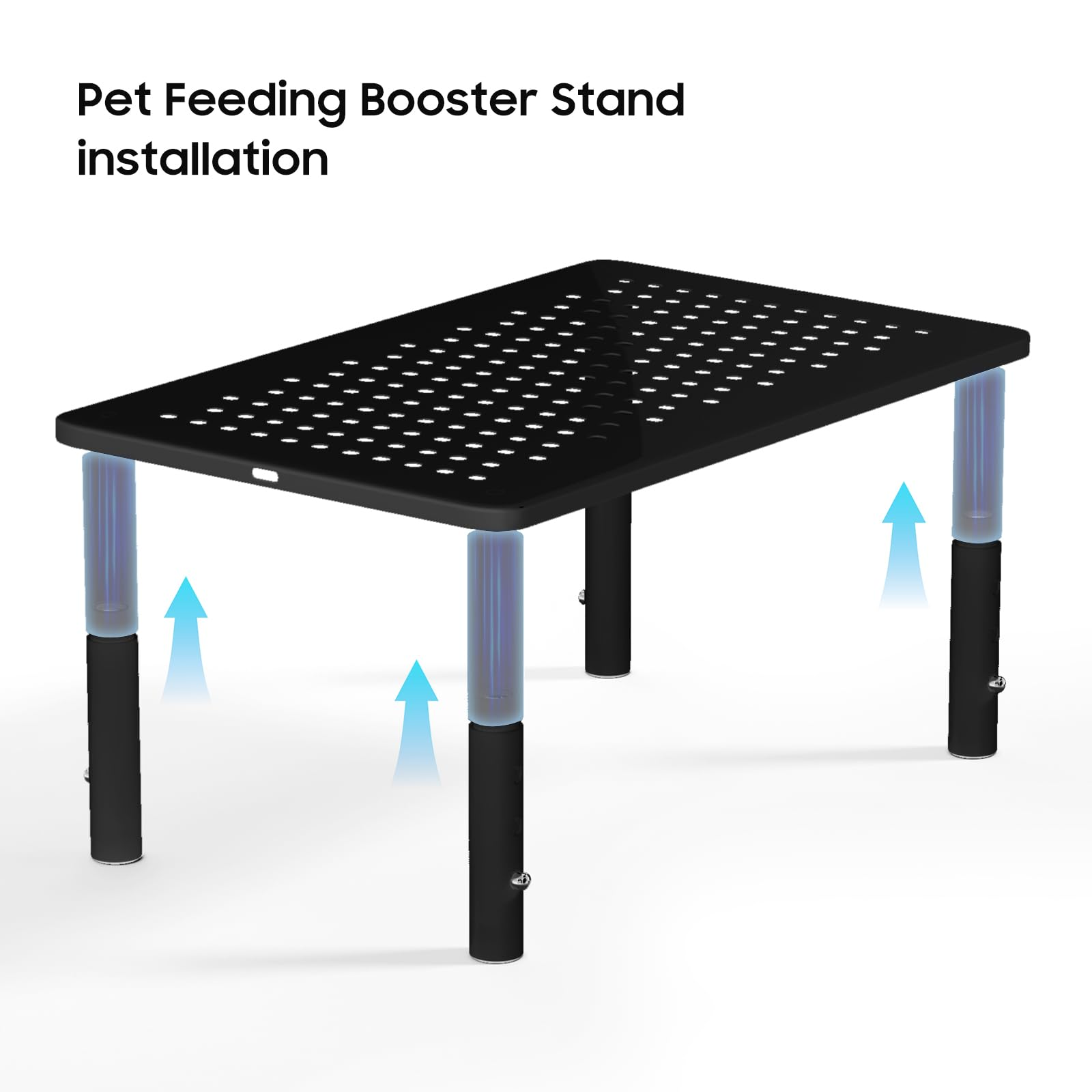 Adjustable Elevated Cat Feeder Stand – Raised Pet Feeding Station for Automatic Feeders & Bowls with 3 Height Settings and Storage Base