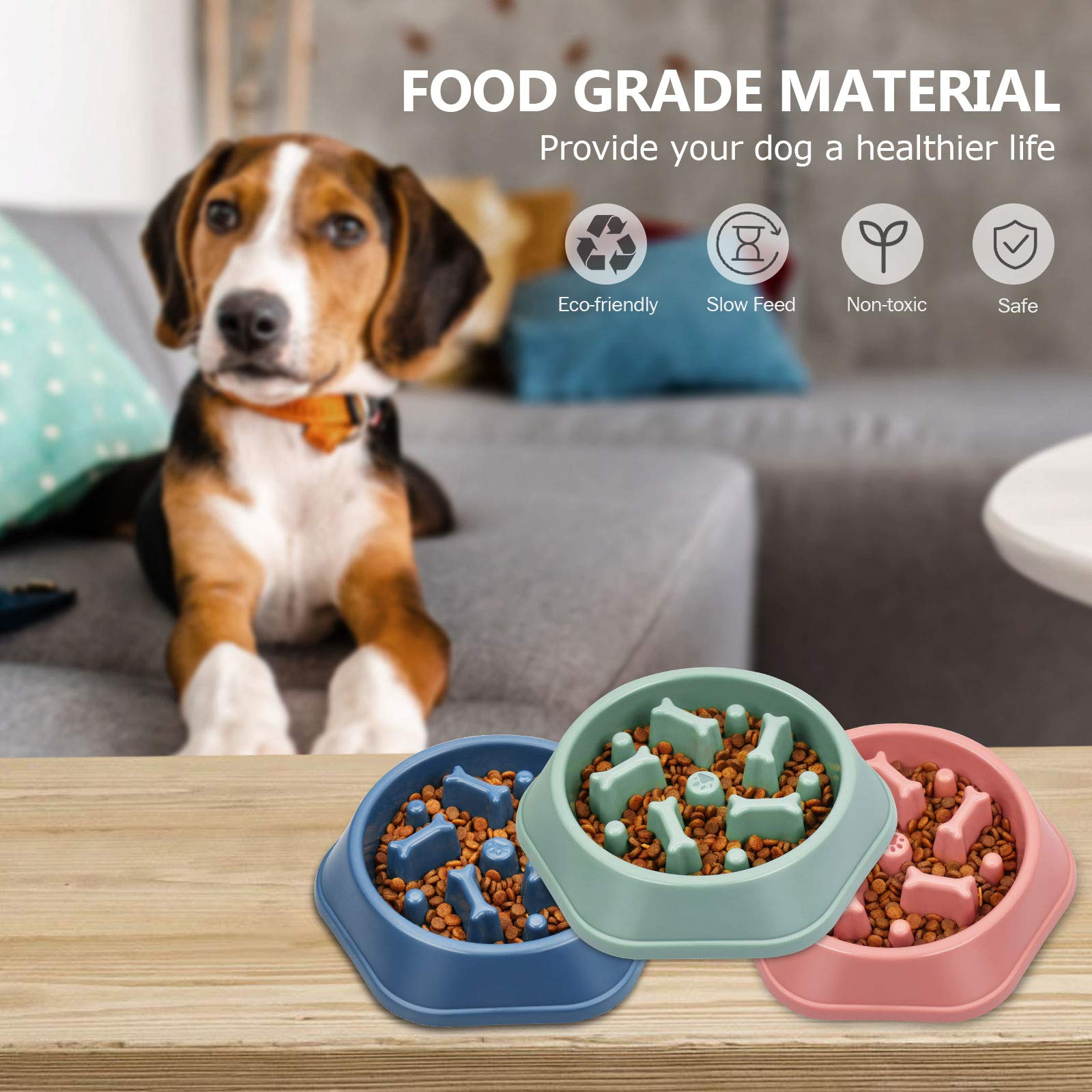 Slow Feeder Dog Puzzle Bowl – Anti-Choking Interactive Feeding Bowl with Non-Slip Base for Small & Medium Dogs, Green
