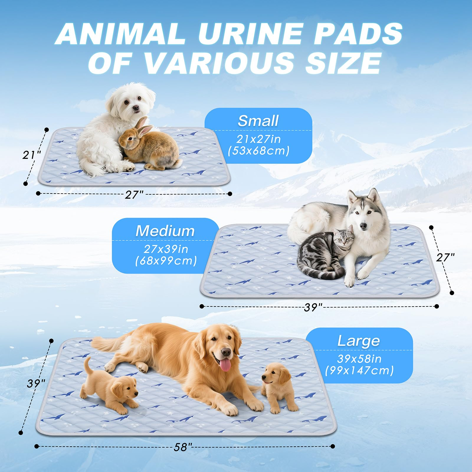 Dog Cooling Mat 21" x 27" – Breathable Gel-Free Cooling Pad with Non-Slip Base, Washable Portable Pet Mat for Dogs & Cats