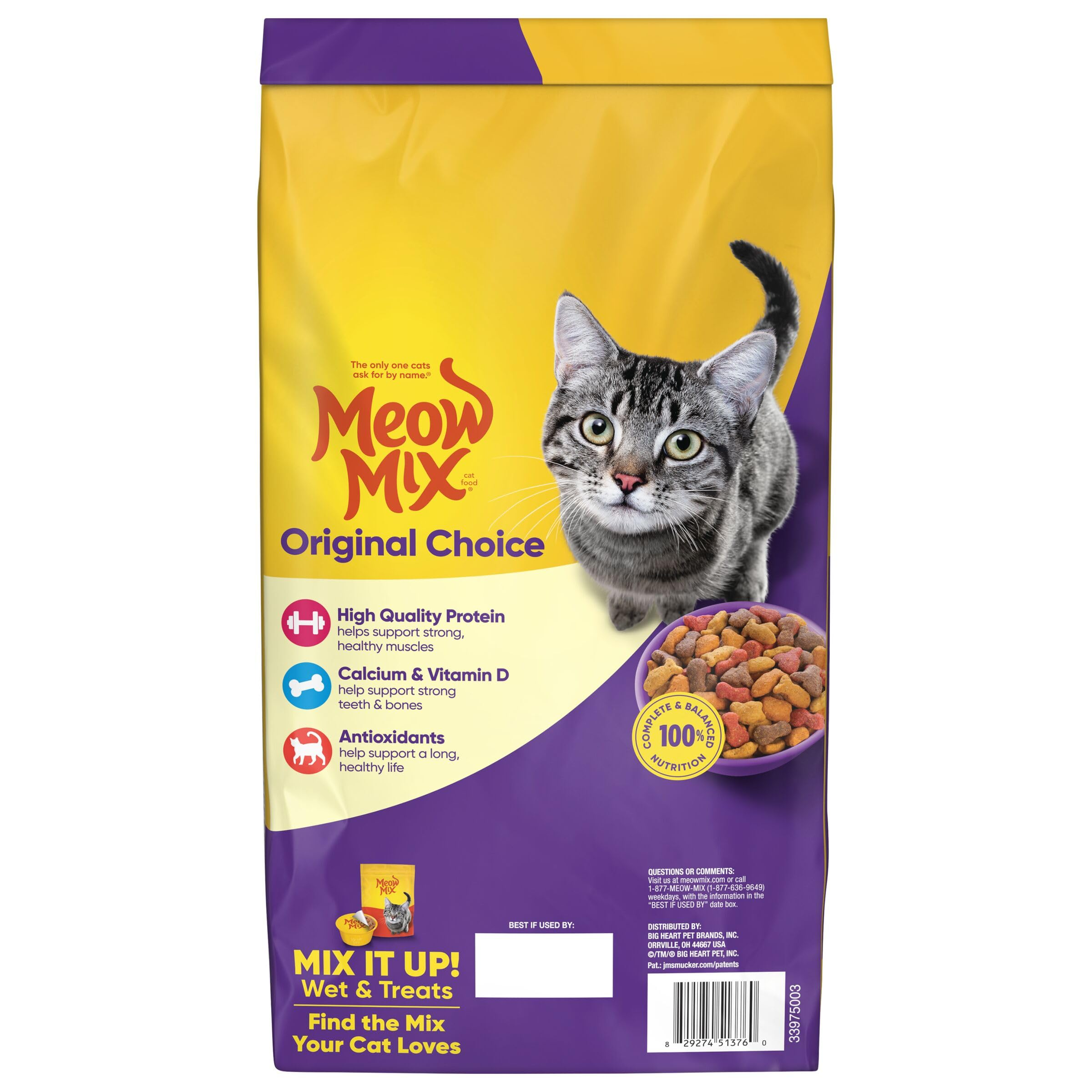 Original Choice Dry Cat Food for Adult Cats – Complete & Balanced Nutrition with High-Quality Protein, 6.3 lb Bag