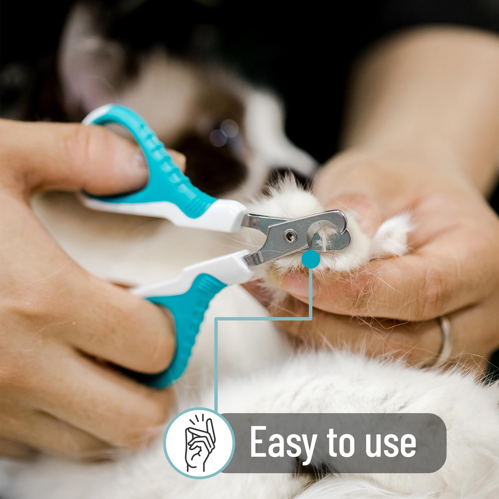 Stainless Steel Cat Nail Clipper with Non-Slip Handle, Sharp Pet Nail Trimmer for Small, Medium, and Adult Cats