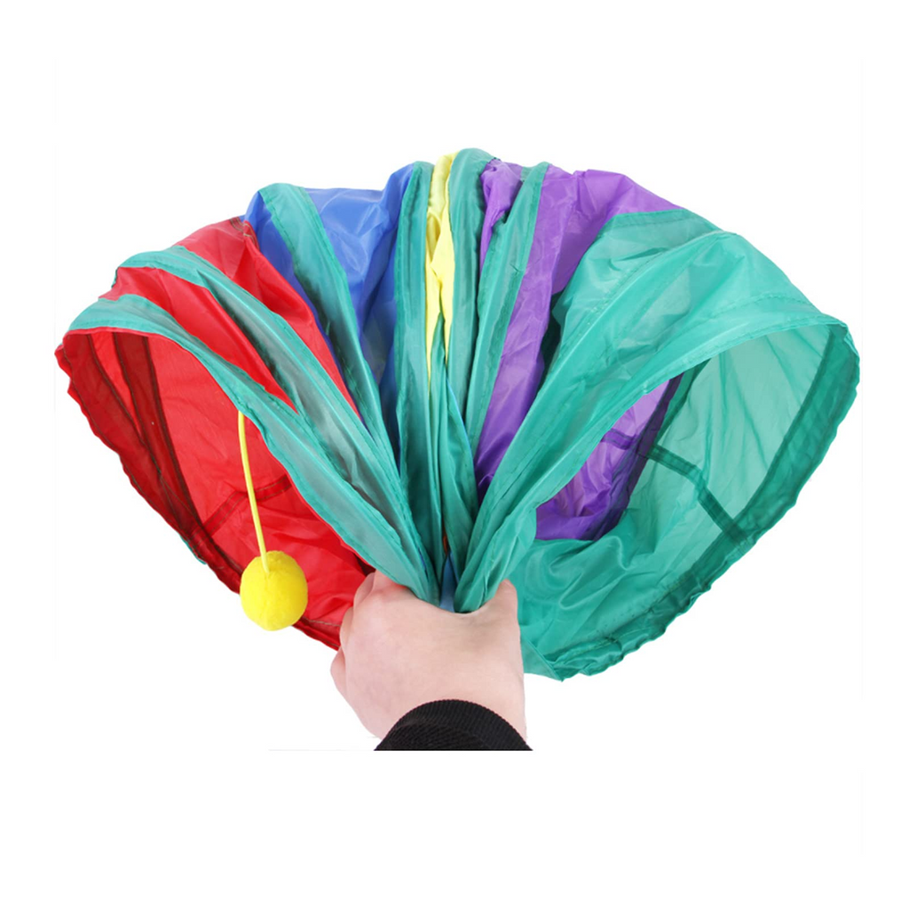 32 Piece Cat Toy Set with 3-Way Foldable Rainbow Tunnel, Feather Wand, Spring Toys, Balls, Mice & Interactive Kitten Play Accessories
