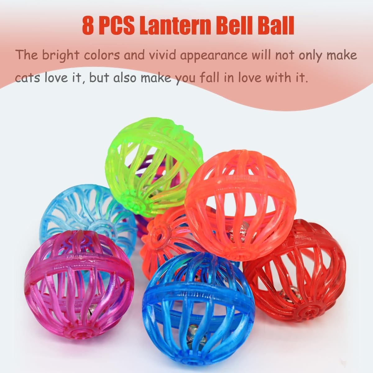 24 Piece Cat Jingle Ball Toy Set with Bells, Lightweight Assorted Color Interactive Balls for Indoor Cats and Kittens