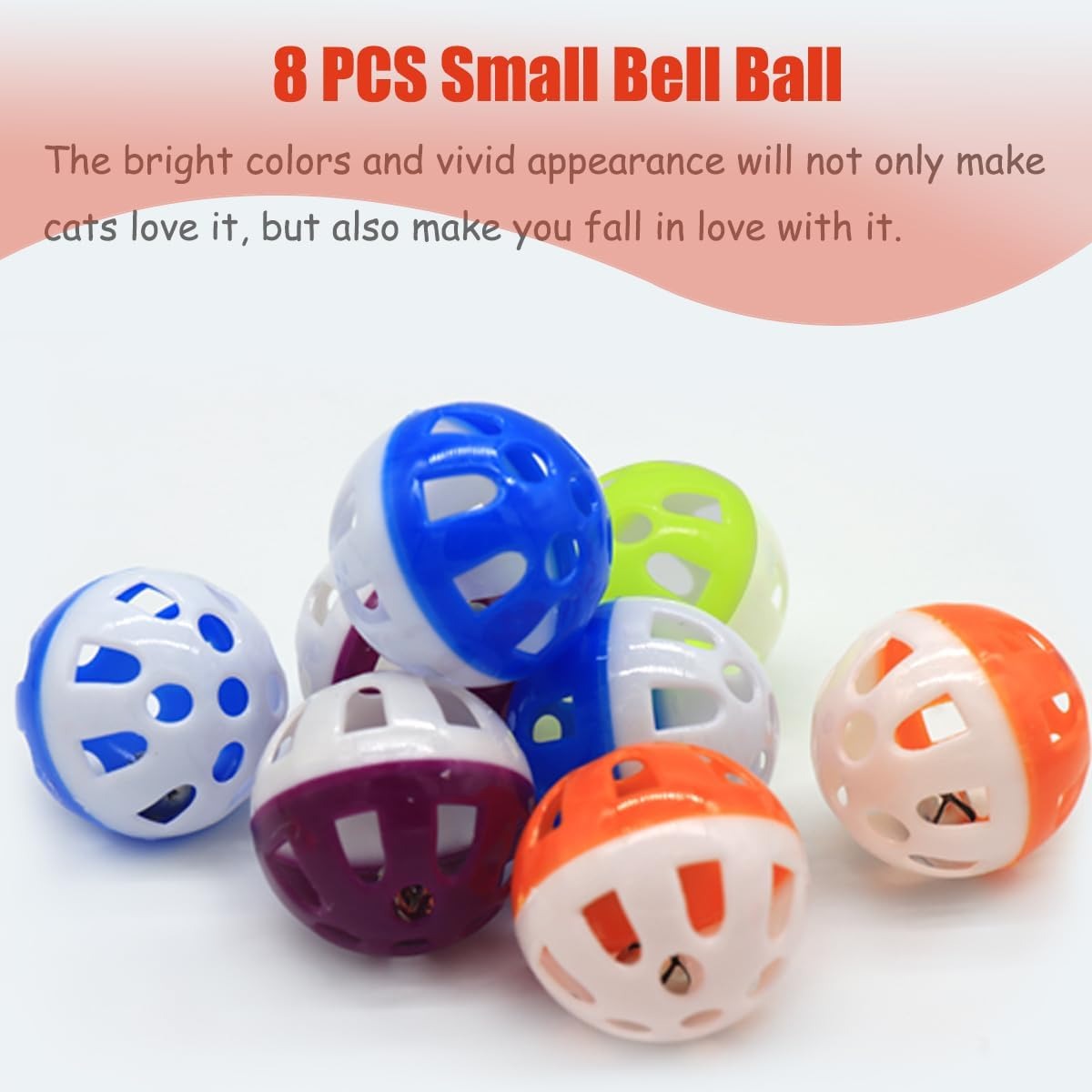 24 Piece Cat Jingle Ball Toy Set with Bells, Lightweight Assorted Color Interactive Balls for Indoor Cats and Kittens