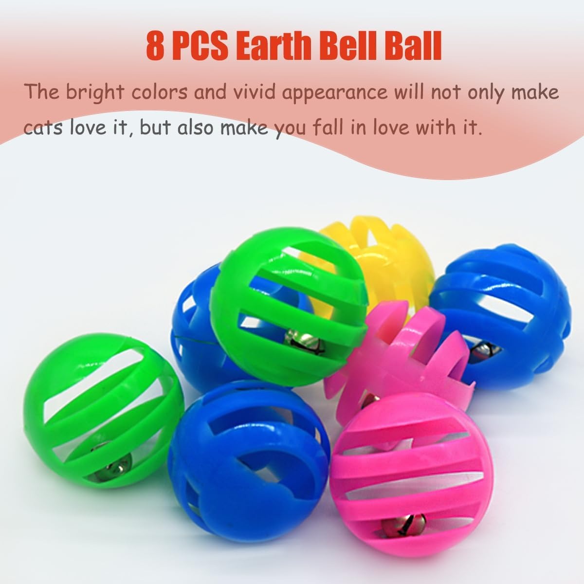 24 Piece Cat Jingle Ball Toy Set with Bells, Lightweight Assorted Color Interactive Balls for Indoor Cats and Kittens